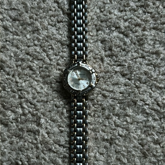 Liz Claiborne womens vintage two tone bracelet watch one size measurements shown - Picture 1 of 8